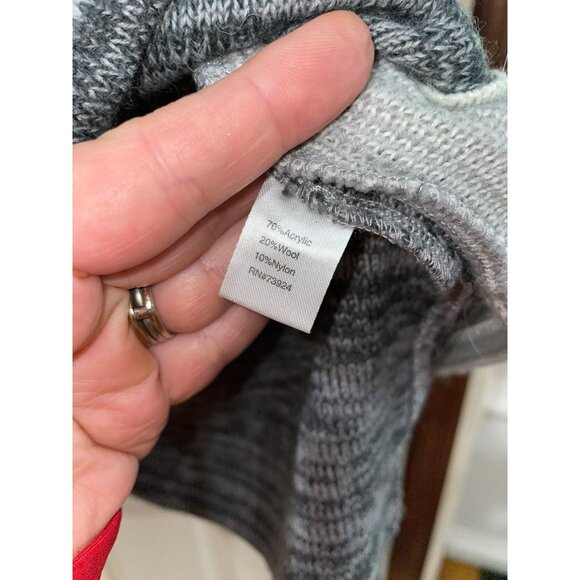 Ming Gray Patterned Knit Sweater Top S 3/4 Sleeves Acrylic/Wool Blend Textured D - Picture 4 of 8